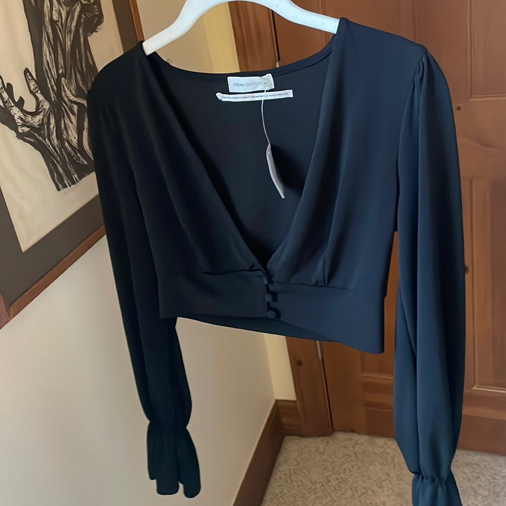 Urban Outfitters Cropped Bell Sleeve Top